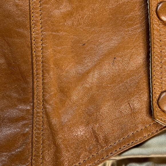 Baja California Vintage Faux-Leather Western Vest Brown Sleeveles Pocket Size XL - Picture 11 of 12
